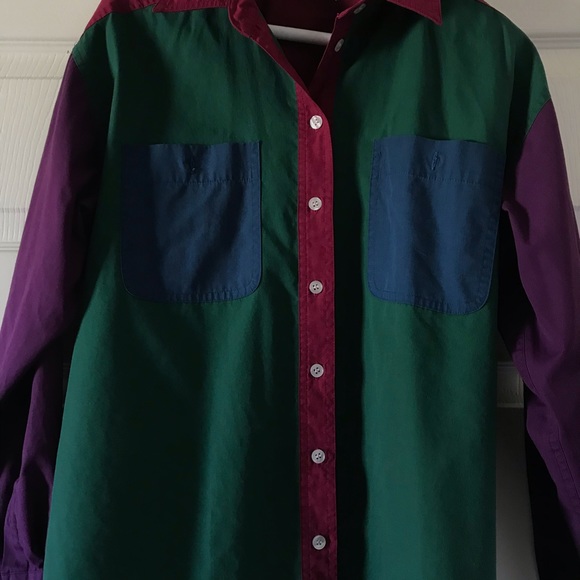 SOLD / VINTAGE • men’s colorblock button down top - Picture 5 of 7